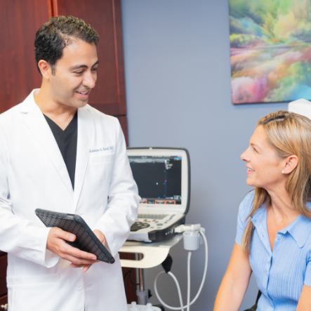 Doctor speaking to patient photo