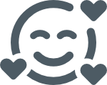 Face smile hearts icon