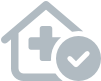House medical circle check icon