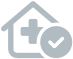 House medical circle check icon